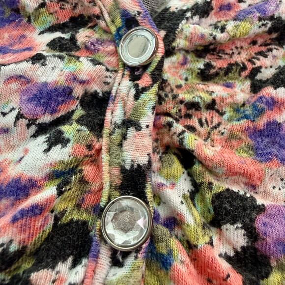 VTG Y2K Candie's Top Women's Medium Floral Print Cap Sleeves 90s 00s Cute Flirty - Picture 4 of 10